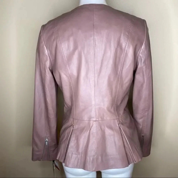 NWT Badgley Mischka Peplum Leather Jacket - Picture 4 of 16